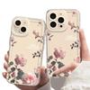 Pink Roses Suitable for Iphone16promax Mobile Phone Case Simple Transparent Apple 15 Anti Fall 1413 Fresh