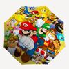 1pc Super Mario Bros Adventure Fashion Automatic 3-Fold Cartoon Umbrella Design, Cute Cartoon Pattern, Portable Outdoor Umbrella, Perfect, Holida