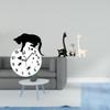 Бесшумные настенные часы для кошек с фигуркой жирафа, керамический центральный элемент, тихий ход для гостиной