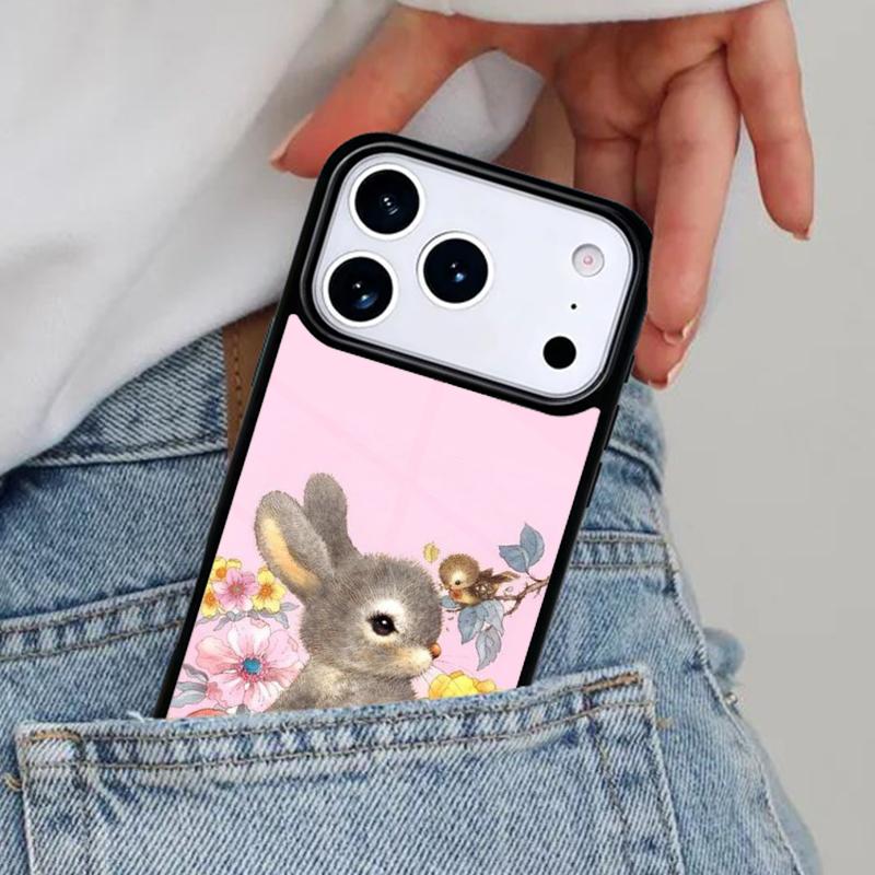 Милый чехол-кролик для iPhone 16e 15 14 13 12 17 Pro Max Plus Air 17pro Чехол Coque