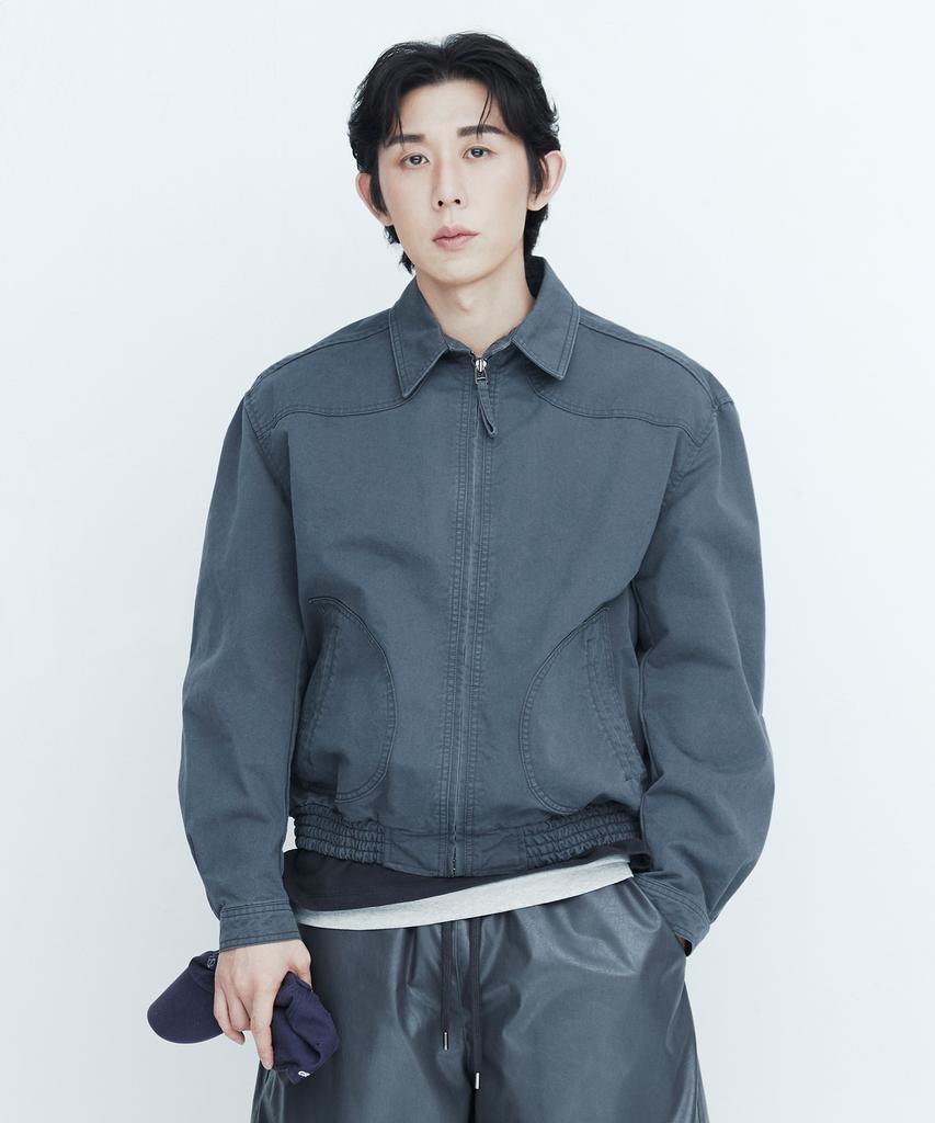 Theendquestion Zip-Up Blouson Jumper / Dark Gray