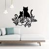 1pc Metal Cat Lover Sign Flower Wall Art for Pet Lovers, Stylish Home and Room Decor, Unique Metal Wall Art Accent