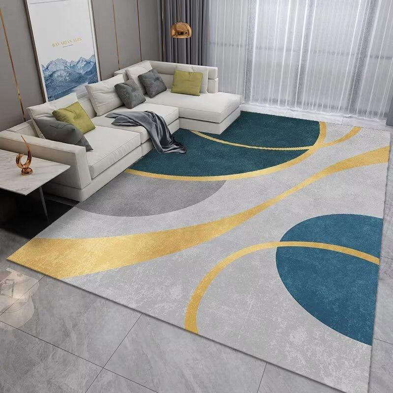 Роскошный Золотой Легко Чистящийся Ковер для Декора Спальни Нескользящий Высококачественный Коврик для Ванной Комнаты IG Прочный Ковер для Гостиной Приятный для Кожи