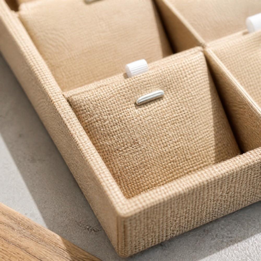 2 Pcs 24 Slots Jewelry Display Tray MDF Base Jewelry Showcase Jewelry Storage Case For Pendants