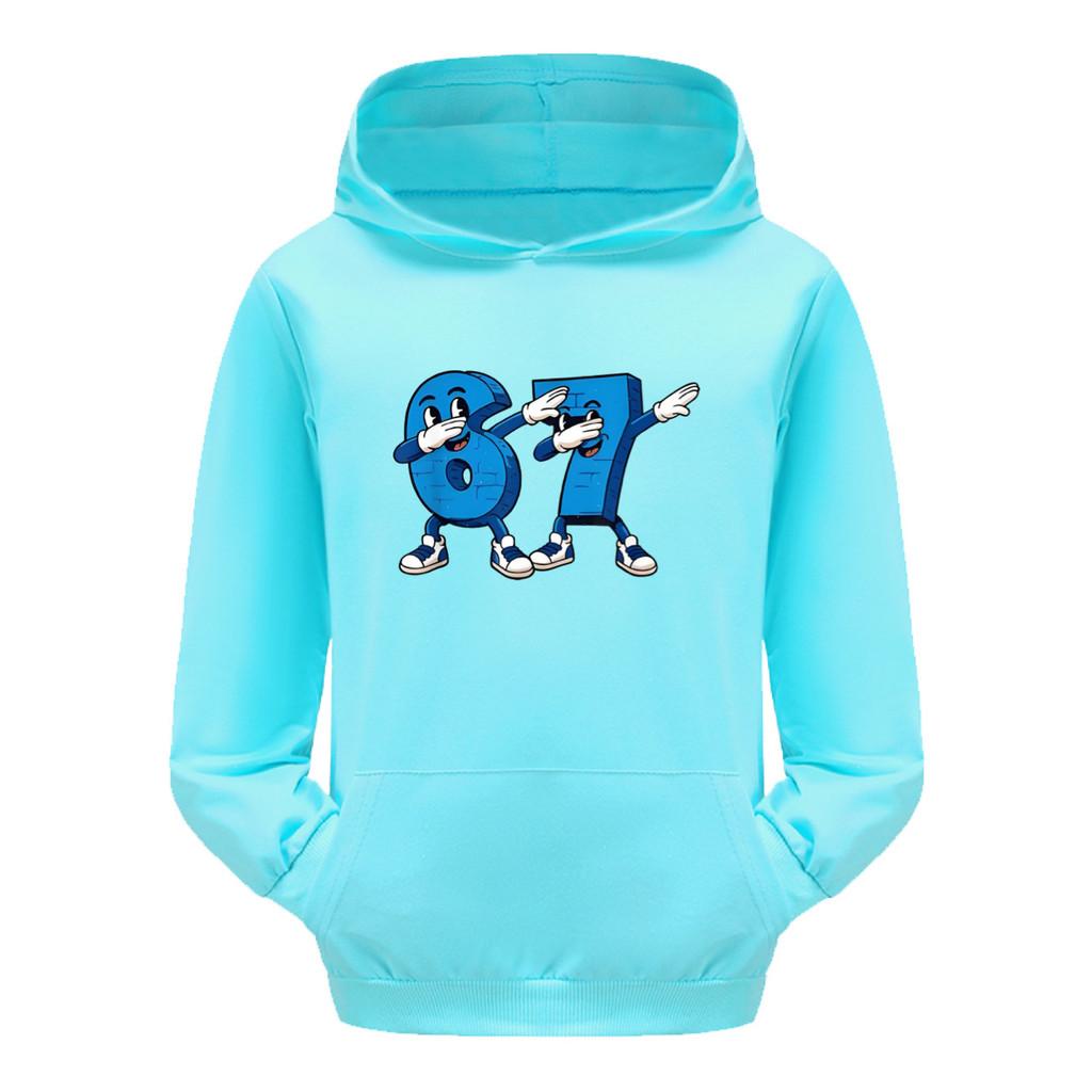 5226 Дети Мальчики Девочки Steal a Brainrot 67 Six Seven Printed Casual Long Sleeves Hoodies Top