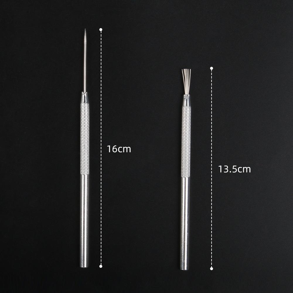 Non-Slip Polymer Clay Sculpting Tools: Seven-Needle Texture Brushes