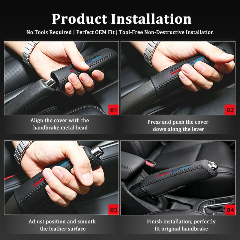 AAAPR1 Car Handbrake Cover Hand Sewn Protective Gear Shift Lever Sleeve For BMW Performance E91 X5 E70 F11 E30 F31 X3 F25 F32 x7
