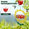 Hummingbird Feeder Outdoor Hanging Floral Design Wild Birds Nectar Feeder with Ant Moat for Garden Backyard Patio Decor