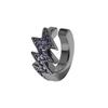 Men's Lightning Ear Clips Irregular Electrocardiogram Earrings with Purple Diamonds and Zircon Inlay Trendy Personality Non-Pierced Earrings for