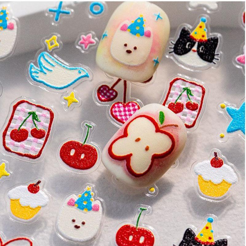 Jelly New Cute Bear Art Sticker Ins Jelly Lucky Stickers for Mobile Phone DIY Sticker