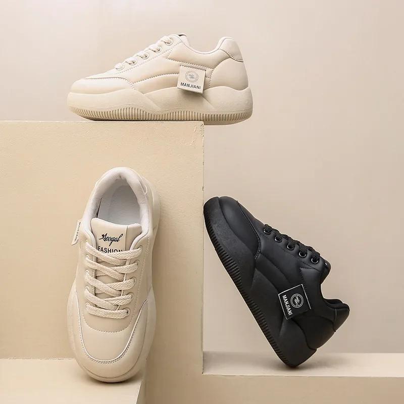 Модная SYTK Женская универсальная обувь на толстой подошве «хлебцы» Весенне-осенняя повседневная трендовая студенческая обувь Скейтборд Весна 2024 Новый стиль