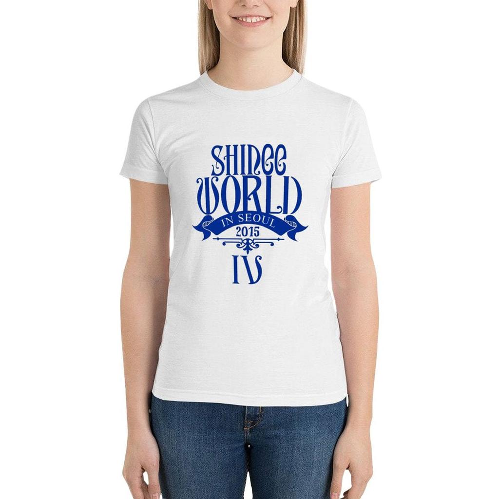 Футболка Shinee World Jonghyun Blue, одежда в стиле хиппи, топы больших размеров, милые топы, летняя женская одежда