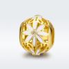 Daisy bead silver charm gold plated 925 silver
