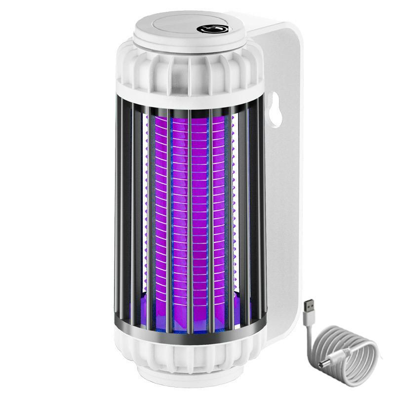 Элегантная белая лампа-уничтожитель комаров, перезаряжаемая через USB, портативная, для дома, общежития