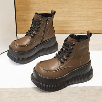 Модные ботильоны Осень Зима Круглый носок Водонепроницаемая искусственная кожа По акции Женские ботильоны Мода 2025 Шикарные и элегантные Женские короткие туфли