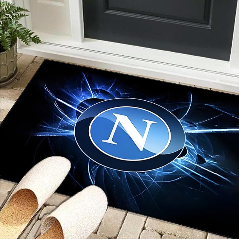 1PC rug Electric Blue Napoli Logo  Carpet, Chair Rug,Area Rug for Office Bedroom living rooms bedroom, Doormat decor Christmas fan gifts
