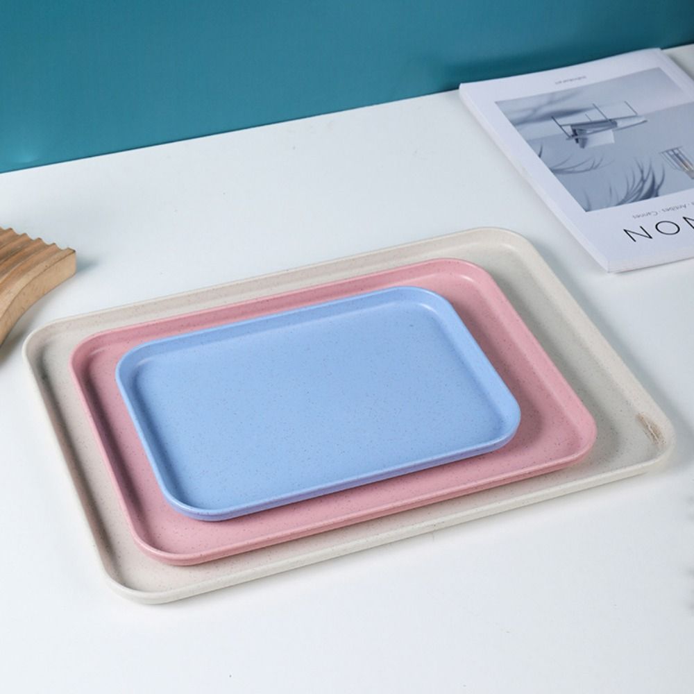 Лоток для столовых приборов Прямоугольный пластиковый лоток для хранения Пшеничная соломенная подставка Новая форма для хлеба Школьный обед