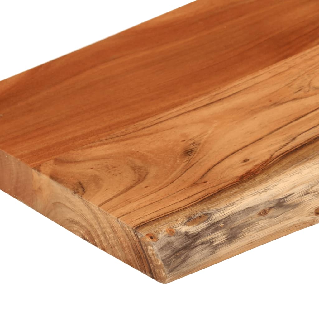 Wall Shelf 80 x 20 x 3.8 cm Rectangular Solid Acacia Wood with Natural Edge