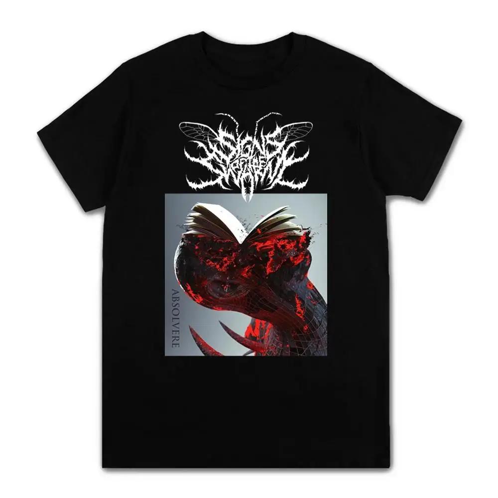 Винтажная футболка с принтом рок-группы Deathcore Signs of The Swarm, короткий рукав, модная повседневная уличная одежда, мужская футболка