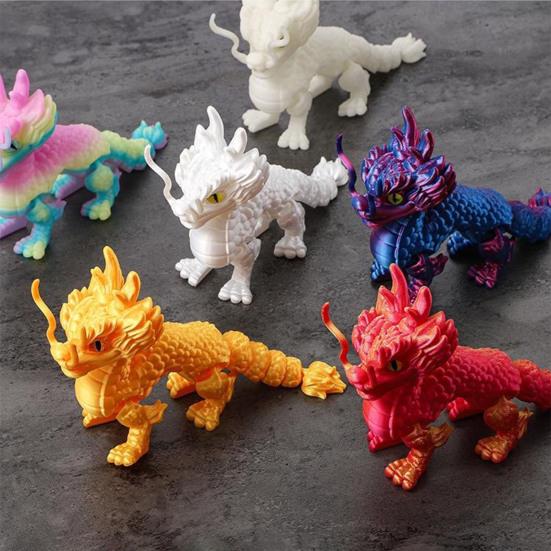 3D-печатная фигурка дракона, реквизит для фотосъемки, реалистичный, яркий, цветной мини-дракон