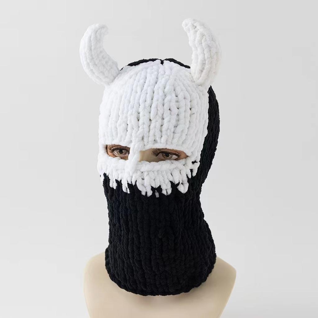 2020Fashion Womens Knit Full Face Ski Mask Crochet Balaclava Winter Warm Kawaii Cute Bunny Ears Knitted Balaclava Face Cover Mask