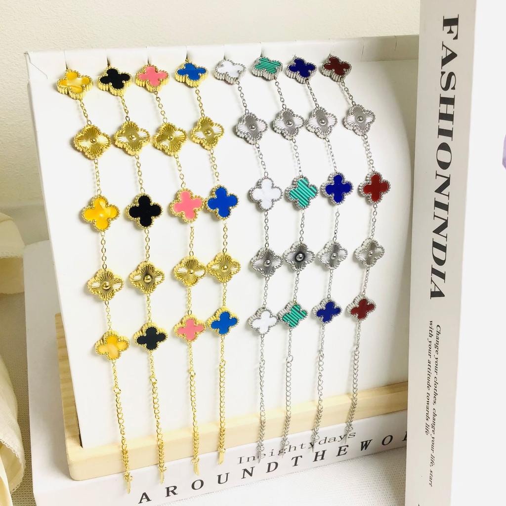 13 мм браслет с четырьмя листьями клевера и пятью цветами 18 карат модный высококачественный женский браслет