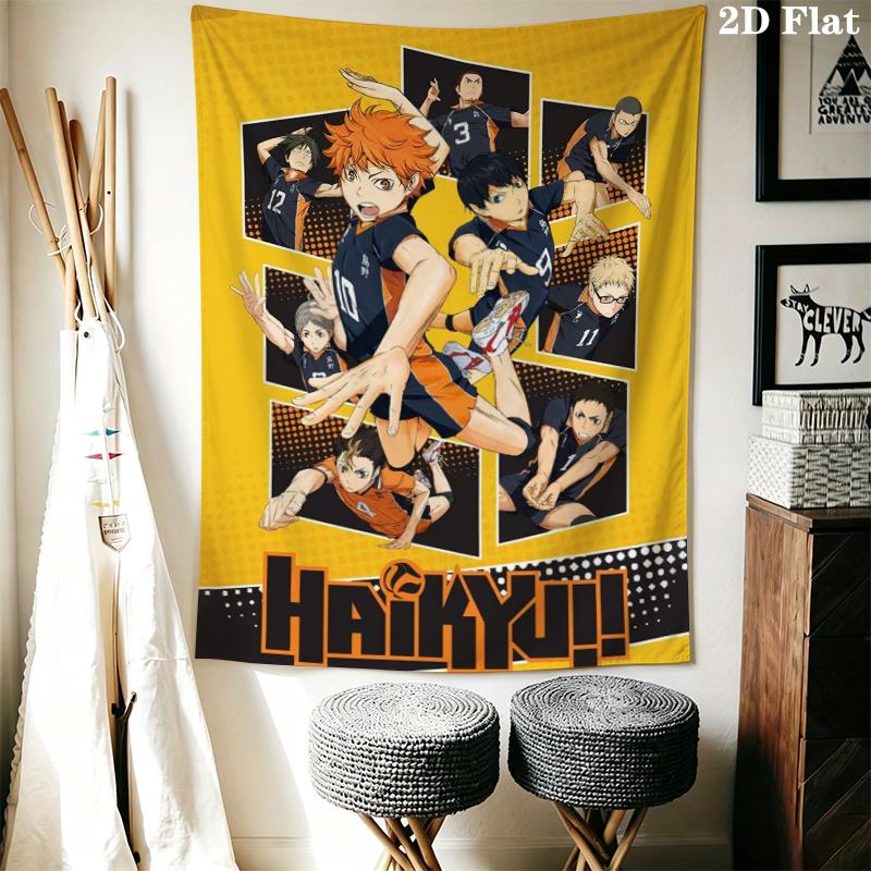 Haikyu!! anime Wall Tapestry Aesthetic Wall Hanging Printed Fabric Blanket Decorative Tapestries for Bedroom Living Room Home Decor