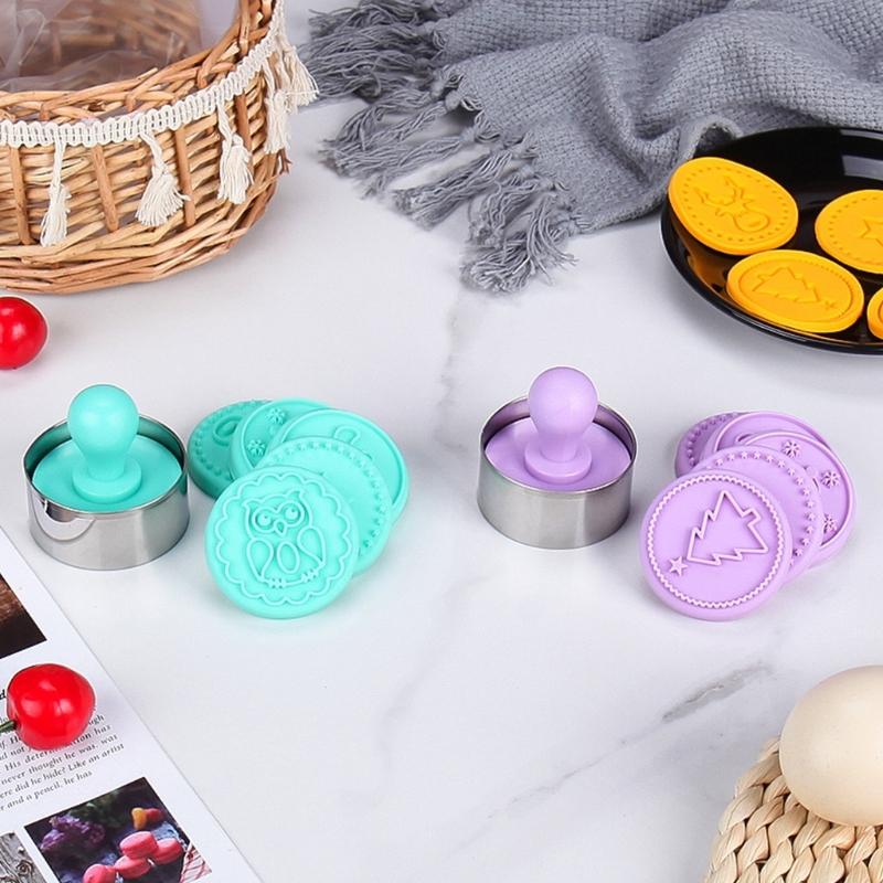 6Pcs Halloween Christmas Stamp Mold Chocolate Candy Mold for Diy Dessert Cookie