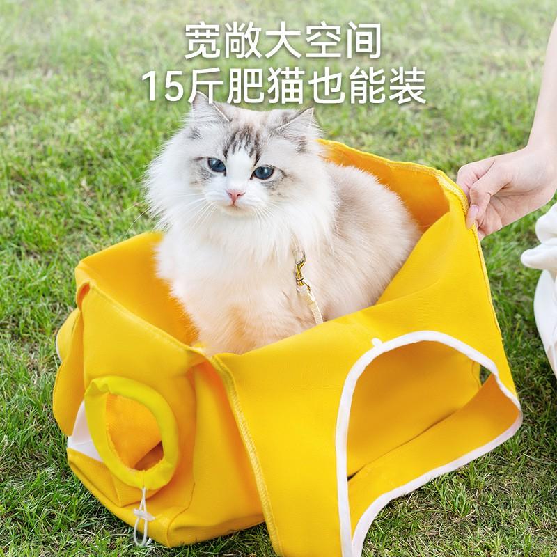 Portable Cat Carrier Bag Dogs Cats Breathable Canvas Pet Travel With Head Opening Adjustable Shoulder Strap Small