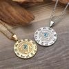 Egyptian Eye of Horus Pendant Gold Silver Color Stainless Steel Round Necklace for Women/Men Ancient Egypt Jewelry Gift