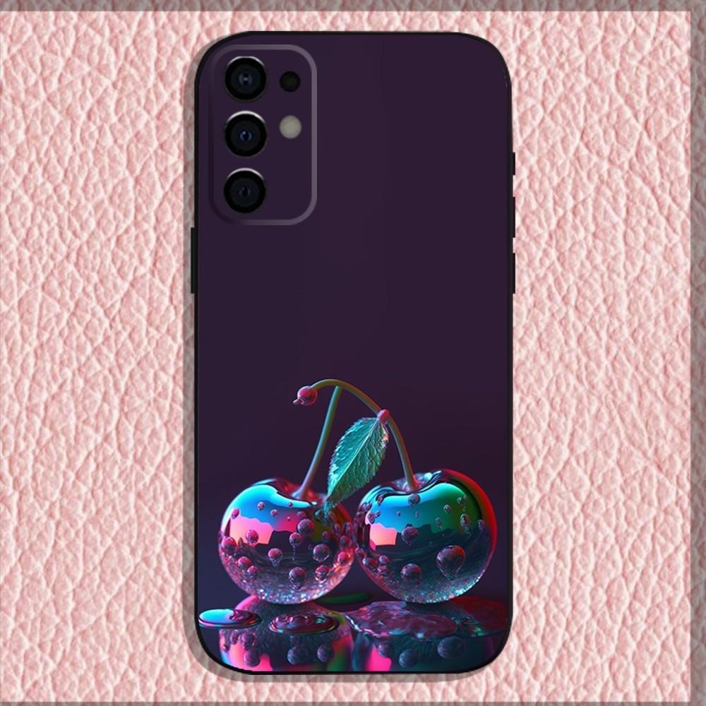 Чери Вишня Фрукт Чехол для Телефона Для Samsung S24,S21,S22,S23,S30,Ultra,S20,Plus,Fe,Lite,Note,10,9,5G Черный Мягкий Чехол