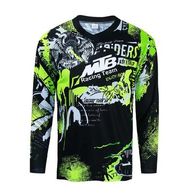 Мотокросс Камуфляжная Быстросохнущая Влагоотводящая Джерси, Джерси для DH Даунхилла Горного Велосипеда, Мужская Джерси с Длинным Рукавом для Горного Велосипеда