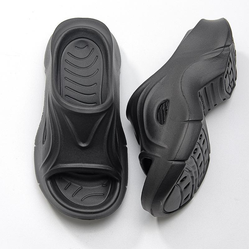 Сандалии-слайды с нескользящей подошвой и увеличением высоты на 7 см для женщин, летние, для улицы, новые, из ЭВА, с амортизацией, пляжные, повседневные, на толстой подошве