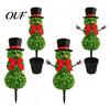 Winter Lawn Ornament Christmas Snowman Yard Stake, Simulation Topiary Decoration for Gift Neighbors Indoor Outdoor Porch Garden, Festive Holiday Home