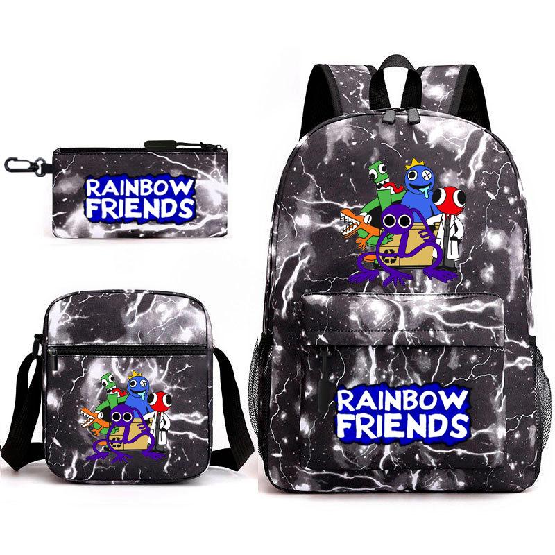 Рюкзак Rainbow Friends для игры Rainbow Friends, школьный рюкзак для начальной школы, набор из трех предметов