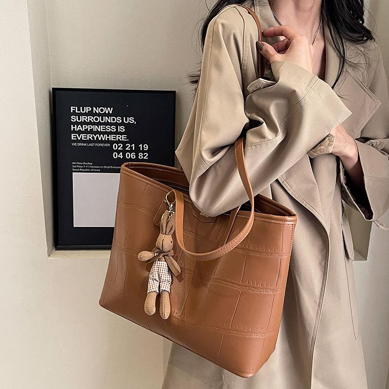 Вместительная сумка-тоут для женщин, высококлассная простая клетчатая сумка, сумка на плечо, трендовая