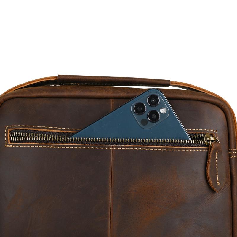 Винтажная мужская сумка-мессенджер из натуральной кожи - Crazy Horse Спортивная сумка через плечо