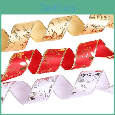 Роскошный 2-метровый золотой пионовый цветочный бант из ленты для элегантного украшения рождественской елки