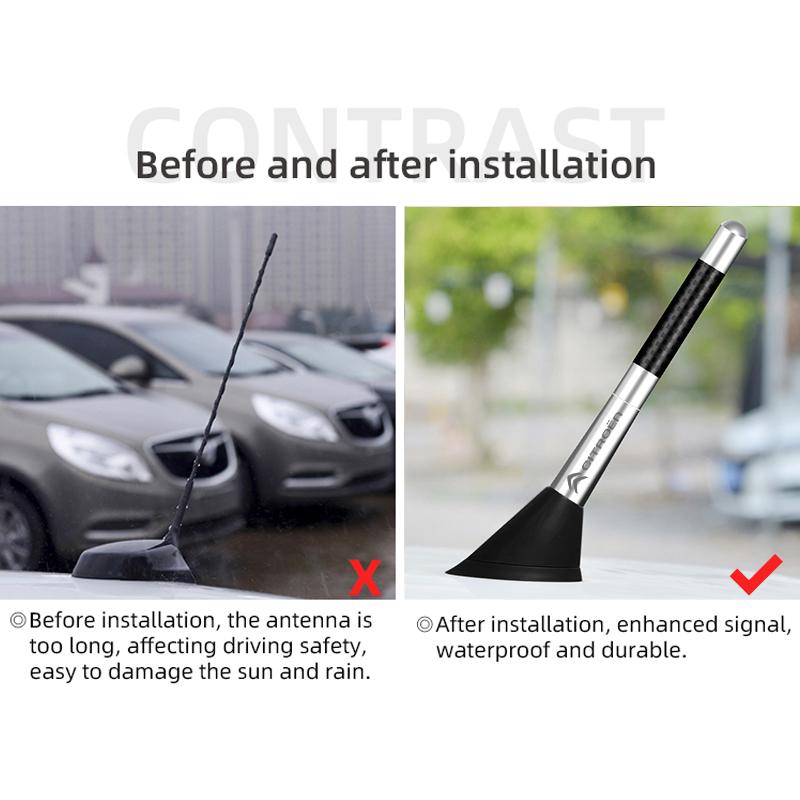 DUSL1 Короткая радиоантенна из углеродного волокна Наклейка Для Citroen C4 C5 C3 C2 C1 C4L C6 Picasso Saxo C-ELYSEE VTS Автостайлинг Аксессуары