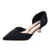 Fashion High Heel Women's 2024 New Mid Heel Pointed Shallow Mouth Hollow Single Shoes Thin Heel Small Size Women's Shoes