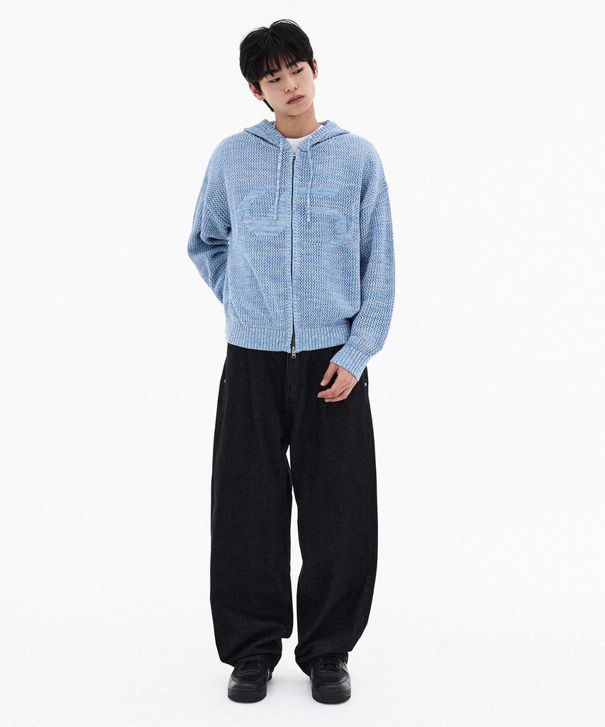 FILLUMINATE Symbol Mesh Knit Zip-Up - Black