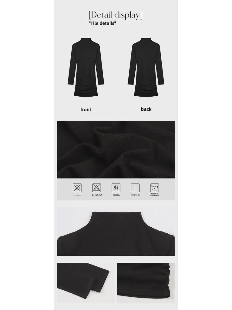 Платье-водолазка с длинными рукавами и полуворотником на осень/зиму - короткая юбка Pure Desire