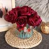 10pcs with Glitter Powder Bride Bouquet Wedding Party Decor Artificial Flowers Foam Roses Decoration Artificial Roses