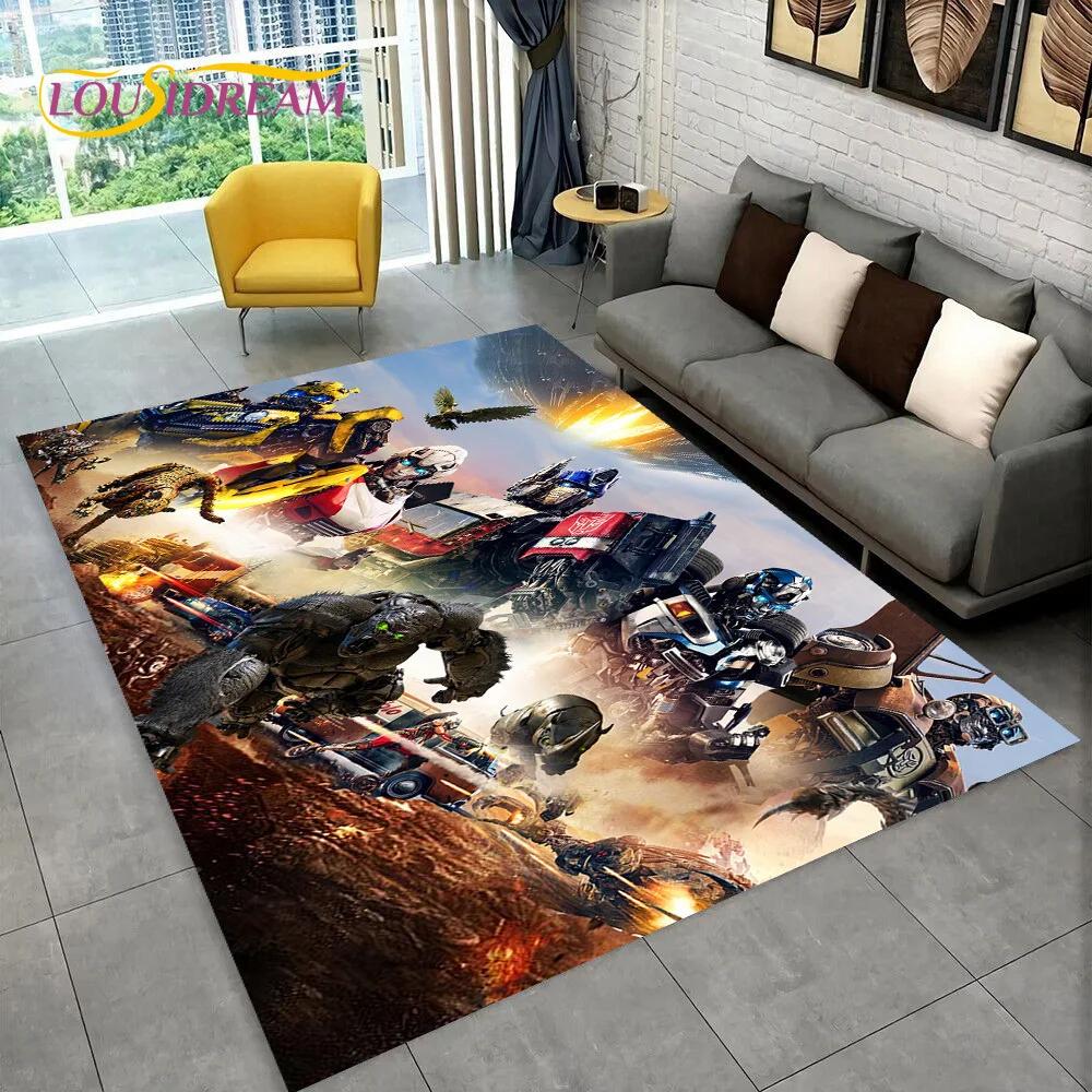 Cartoon T-Transformers Autobots 3D Carpet Rug for Bedroom Living Room Home Sofa Decoration,Children Game Large Decor Floor Mat