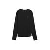 Seasons Solid Color Casual Breathable Round Neck Long Sleeve T-Shirt Women Tops Black 524972-01