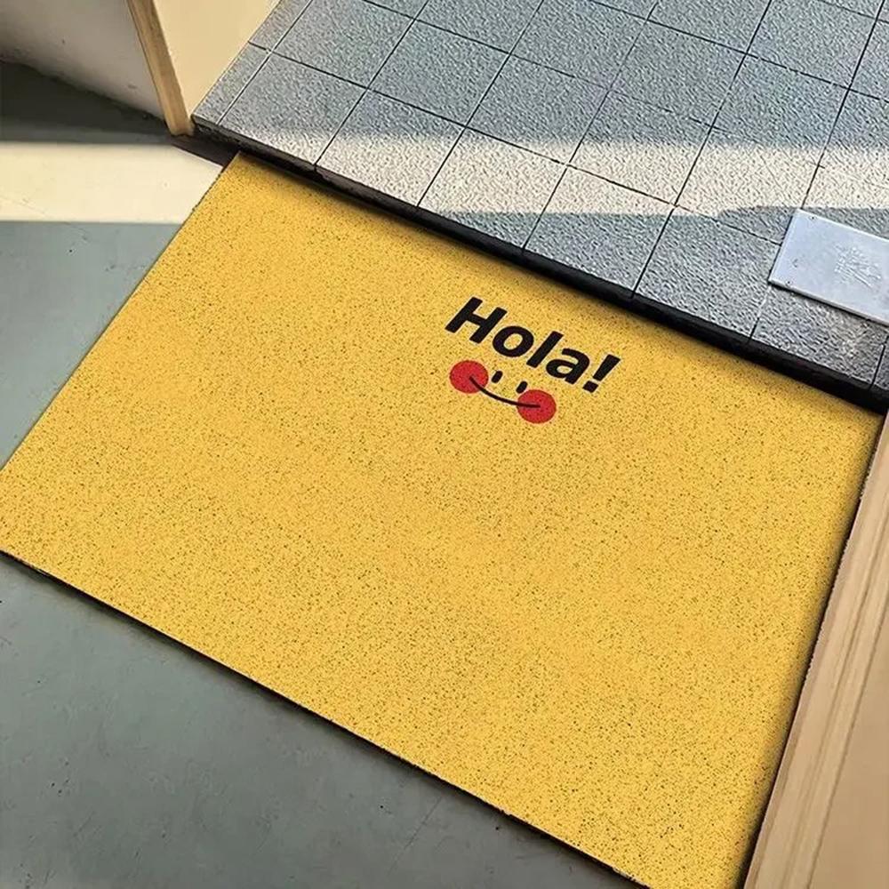 Simple Solid Color Welcome Rug Entry Door Mat Pvc Anti-slip Foot Mat Entrance Foyer Dust Removal Carpet Silk Ring Rugs Fussmatte