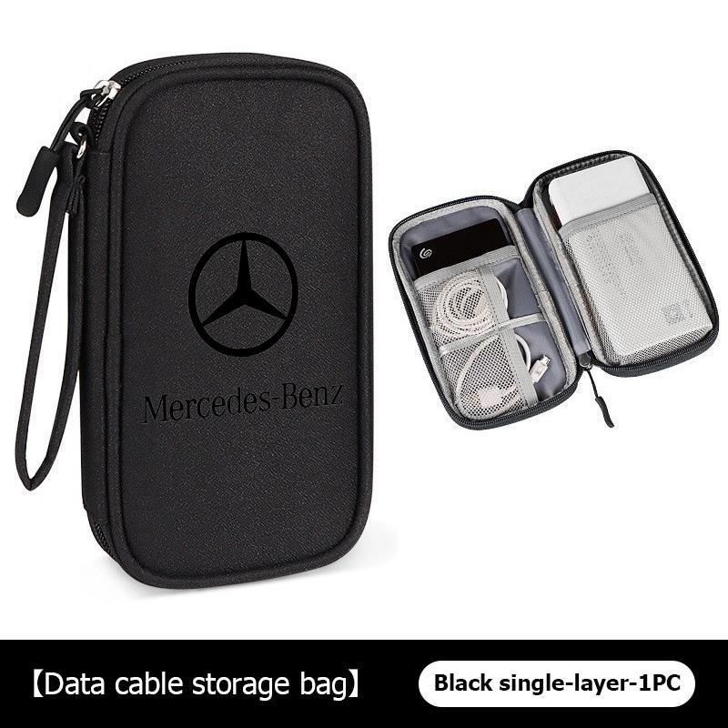 wlfx3 For Benz Portable Digital Storage Bag Organizer Phone Charging Data Cable Storage Bag CITAN VITO SPRINTER CLS SLK Sport ML C200