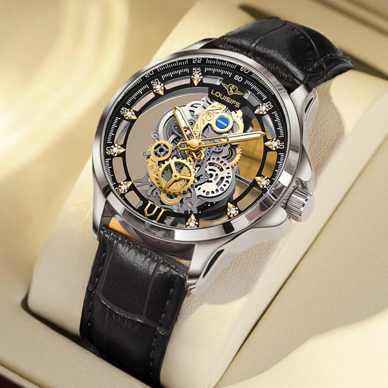 Men Quartz Watch Skeleton Wristwatch Skeleton Retro Man Watch Clock Watches