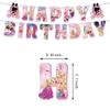 32pcs Pink Girl Party Decorations Include Banner Cake Toppers Latex Balloons