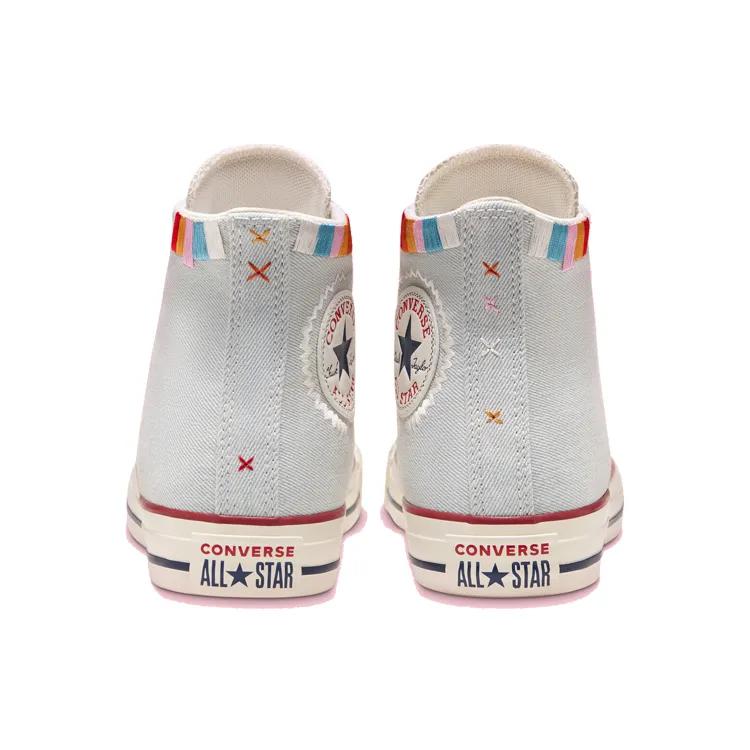 Converse Womens All Star High 'Friendship Bracelet' (women's sizes) Blue Tint / Multi-Color / Egret Canvas Shoes 567991C